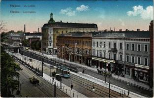 Kraków, Krakau; Lubiczgasse / street view, tram, shops, hotel, pharmacy