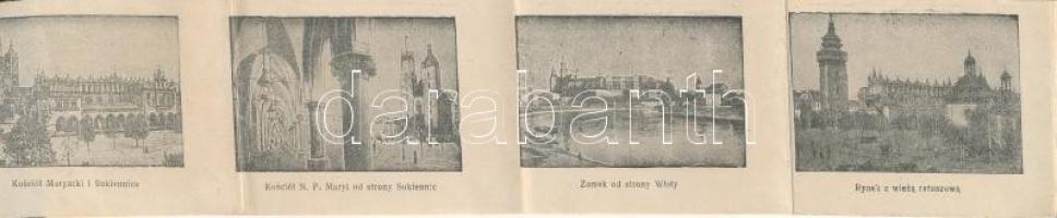 Kraków, Krakau; Szewskagasse / street view, tram, shops. leporellocard with 8 pictures (fa)