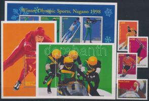 Téli Olimpiai Játékok, Nagano sor + kisív + blokkpár, Winter olympics set + mini sheet + block pair