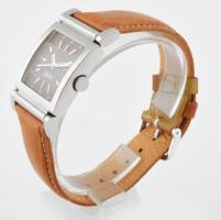 Espirit férfi karóra, naptármutatós, kvarc, bőr övvel, működik, 25x24 mm