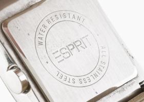 Espirit férfi karóra, naptármutatós, kvarc, bőr övvel, működik, 25x24 mm