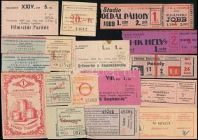 Vegyes jegy tétel (színházi, mozi, fürdő, stb.), 17 db