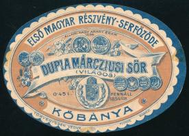 Dupla Márcziusi Sör Kőbánya sörös címke