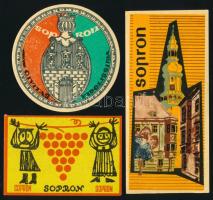 Soproni bőröndcímke, 3 db