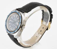 Ruhla de luxe karóra, mechanikus, működik, kopott, karcos üveggel, hiányzó másodperc mutatóval, d: 3...