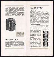 cca 1930-1940 Zeiss Ikon keskenyfilm felvevő és vetítő magyar nyelvű leírása, 15p