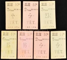 1921 7 db Lovi, lóverseny jegy, fogadójegy