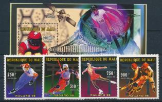 1996 Téli Olimpiai Játékok, Nagano sor + blokk Mi 1707A-1710A + Mi 99A