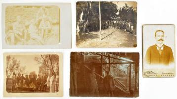 cca 1914-1918 4 db I. világháborús front fotó + egy vizitkártya