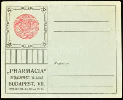 cca 1910 Pharmacia gyógyszerészi vállalat szecessziós reklám boríték 16x12 cm