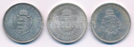 1935. 2P Ag "Pázmány" + 1935. 2P Ag "Rákóczi" + 1936. 2P Ag "Liszt Ferenc&q...
