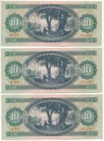 1969. 10Ft (3x) sorszámkövetők "A 773 021909 - A 773 021911" T:AU Adamo F7