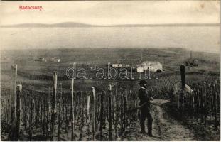 Badacsony, vadász a szőlőben. Mérei Ignác 619. 1909.