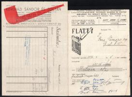cca 1940 Keveházi Sándor és Zoltán pipakészítők, dohánycikkek üzeme stb. 3 db fejléces számla