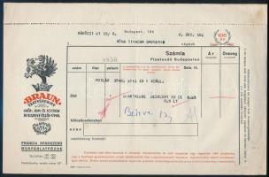 1946 Bp., Braun Testvérek Rt. fejléces számla