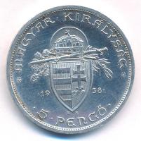1938. 5P Ag "Szent István" T:UNC,AU Adamo P8.1