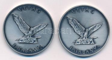 1992. "VEFAG Tatabánya / FEHOVA kiállítás" ezüstpatinázott fém emlékérem (40mm) (2db) T:AU