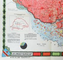 1928 Magyarország néprajzi térképe, tervezte: Dr. Kogutowicz Károly, kiadja: M Kir. Állami Térképész...