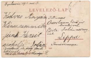 1912 Gyulavári (Gyula), magánlak és posta hivatal. Békés Gy. udv. fényképész (Rb)