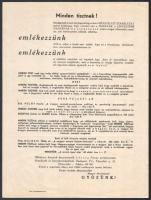 cca 1930 "Minden tisztnek! Emlékezzünk 1919-re" ismeretterjesztő kiadványokat népszerűsítő reklámlap