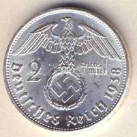 Német 3. Birodalom 1938B 2M Ag "Hindenburg" T:1/2+