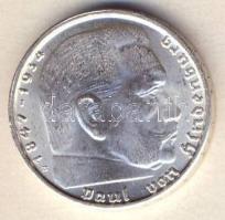 Német 3. Birodalom 1938B 2M Ag "Hindenburg" T:1/2+