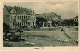 Ipolyság, Sahy; Fő tér, Lengyel szálloda, Adler üzlete. Polgár I. kiadása / main square, hotel, shop