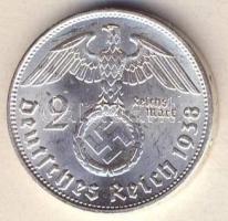 Német 3. Birodalom 1938B 2M Ag "Hindenburg" T:1/2+