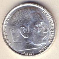 Német 3. Birodalom 1938B 2M Ag "Hindenburg" T:1/2+