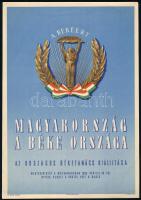 1953 Magyarország a béke országa - az Országos Béketanács kiállítása, kisplakát, 24×16,5 cm