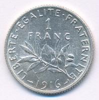 Franciaország 1916. 1Fr Ag T:AU  France 1916. 1 Franc Ag C:AU Krause KM#844.1