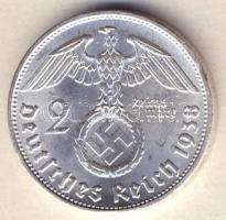 Német 3. Birodalom 1938B 2M Ag "Hindenburg" T:1/2+