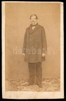 cca 1860-1870 Lázár Zsigmond délvidéki birtokos, politikus egészalakos portréja, keményhátú fotó Oldal István (1829-1916) nagybecskereki műterméből (Oldal Photograph in Gr-Becskerek), 10x6,5 cm