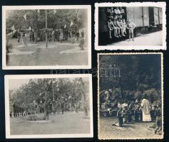 cca 1940-1948 Cserkészfotó tétel, 4 db, 3 fotón tábori misével, 11x8 cm és 6x9 cm közötti méretben