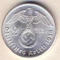Német 3. Birodalom 1938B 2M Ag "Hindenburg" T:1/2+