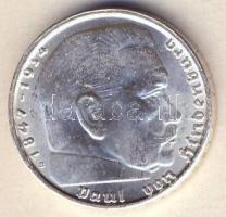 Német 3. Birodalom 1938B 2M Ag "Hindenburg" T:1/2+