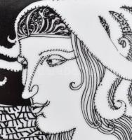 Hollóházi Szász Endre által tervezett porcelán kép, sorszámozott (277/500), jelzett, matricás, keret...