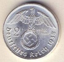 Német 3. Birodalom 1938B 2M Ag "Hindenburg" T:1/2+