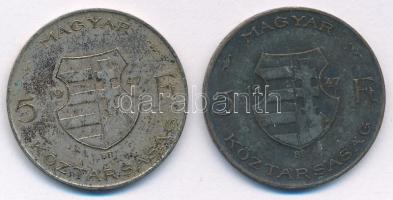 1947. 5Ft Ag "Kossuth" (2x) T:F patina
Adamo F8.1