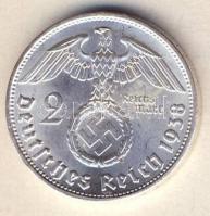 Német 3. Birodalom 1938B 2M Ag "Hindenburg" T:1/2+