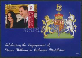 2011 Vilmos herceg és Kate Middleton eljegyzése blokk Mi 706