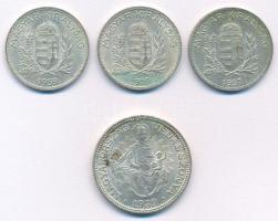 1937. 1P Ag + 1939. 1P Ag (2x) + 1939. 2P Ag T:AU,XF patina 
Adamo P6,P7