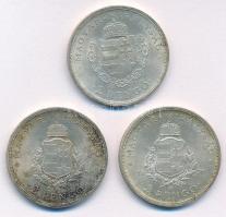 1935. 2P Ag "Rákóczi" + 1936. 2P Ag "Liszt" (2x) T:AU,XF patina 
Adamo P7.2, P7...