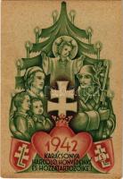 1942 Karácsonya Harcoló honvédeinké és hozzátartozóiké, Leventeifjúság honvédkarácsonya. Tábori Postai Levelezőlap / WWII Hungarian military field postcard with Christmas greeting s: Légrády S. (EK)