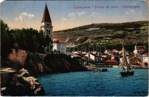 1926 Veli Losinj, Lussingrande; Entrata del porto / Hafeneingang / port (EM)