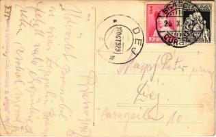 1929 Brassó, Kronstadt, Brasov; Zeppelin a város felett / Zeppelin above the town. Atelier "Hel...