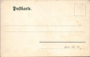 1903 Eisenerz (Steiermark), mit Erzberg / general view, railway station (fl)