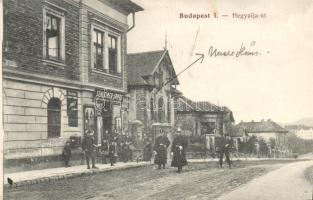 Budapest XII. Hegyalja út, rendőrök, üzlet