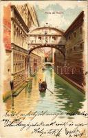 1902 Venezia, Venice; Ponte dei Sospiri / bridge. litho (r)