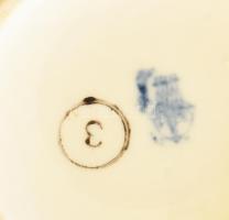 Zsolnay virágmintás porcelán bögre, matricás, jelzett, hibátlan, m: 9,5 cm